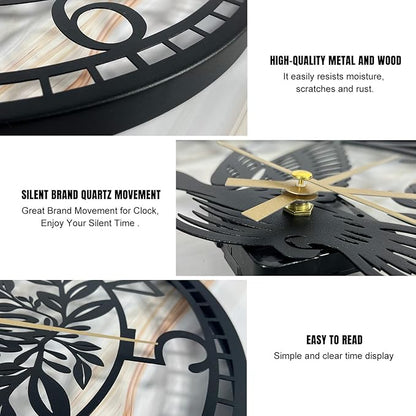 Big Wall Clock - Wall Clocks for Living Room Decor, Quiet and No Ticking Suitable for Wall Decor, Living Room Decoration, Kitchen Decoration