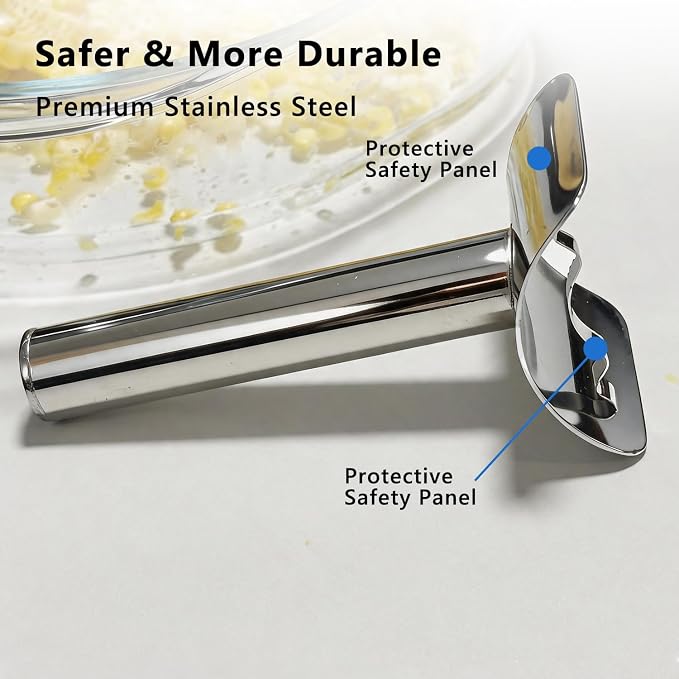 Safe Corn Peeler with Hidden Blade for Corn on the Cob, Stainless Steel Corn Stripper Tool, Easily Removes Kernels, No Knife Needed
