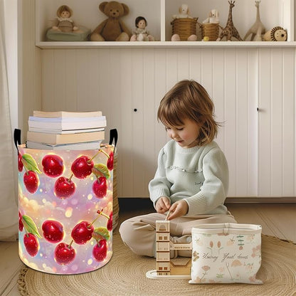 Guitar Laundry Basket Hamper 19.7"x15.8", Music Foldable Waterproof Oxford Clothes Storage Bucket for Room Bathroom Bedroom Nursery Decor, Toy Organizer Bins Gifts for Kids Boys Girls