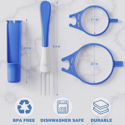 2 Pack Pickle Fork Pickle Grabber Tool-Pickle Picker for the jar, Kitchen Gadgets Pickle Gifts Suitable for Olives Blue