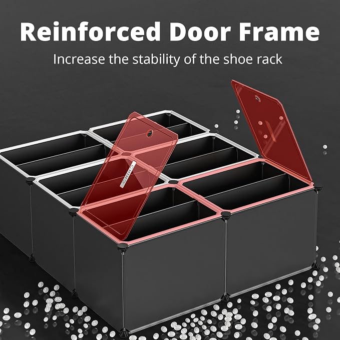 MAGINELS Shoe Rack,Expandable Shoe Cabinet Easy to Assemble. Shoe Storage with Door,Entryway, Closets, Hallway, and Bedroom.Accommodates Up to 24 Pairs of Shoes