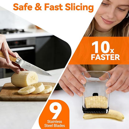 2 Pack Fruit Slicer Cup for Strawberry, Banana, Hard-Boiled Egg - Detachable Cutter with Push Plate - Rapid & Safe Slicing Kitchen Gadget for Quick Meal Prep (Black)