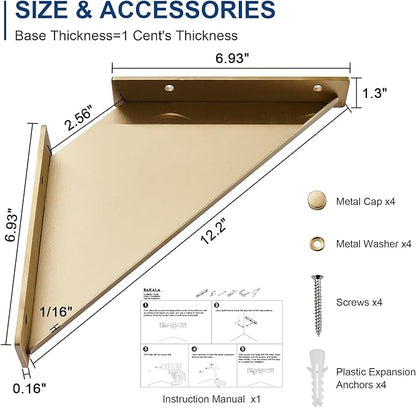 Corner Shower Foot Rest for Shaving Legs, Wall Mounted Shower Step & Shower Shelf 2 in 1, Stainless Steel Shower Foot Ledge, Heavy Duty Corner Shelf for Bathroom, Space Saving Design,Brushed Gold