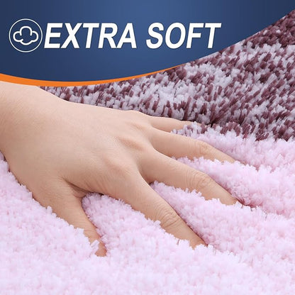 OLANLY Bathroom Runner Rugs Mat 70x24, Extra Soft Absorbent Microfiber Bath Rugs, Rubber Backing, Quick Dry, Washable Long Bath Mats for Bathroom Floor, Tub and Shower, Home Decor Accessories, Mauve