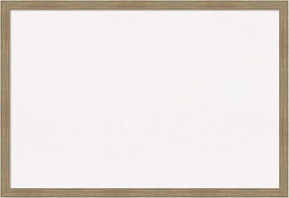 Amanti Art White Cork Board for Wall, 26x38 Vision Board with Brown Wood Frame, Large Corkboard Office Decor for Home Organization, Casual Corkboard Pinboard to display items for home organization