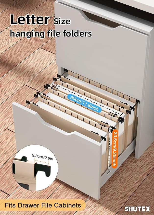 Extra Capacity Plastic Hanging File Folders,12 Pack Reinforced Hang Folder,Heavy Duty 2 Inch Expansion,Filing Cabinet Folders Letter Size for Bulk Files/Medical Charts(Light Beige)