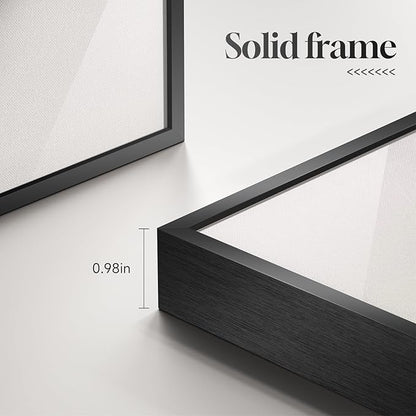 Framed Modern Black and White Horse Wall Art, Contemporary Animal Prints Paintings Artwork for Walls, Minimalist Elegant Horse Pictures for Living Room Dining Bedroom Home Office Wall Decor 24x36 In