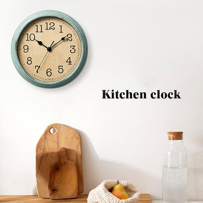 Wall Clock, 9 Inch Silent Wall Clocks Battery Operated, Decorative Clocks for Kitchen Living Room, Bedroom (Teal)