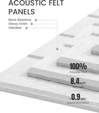 Fluxynara Felt Bulletin Board Tiles -28"x18" with 40 Adhesive Tabs, Cork Board Alternative for Office Decor, Push Pin Board Wall Organizer 6-Pack (Silvery Gray)