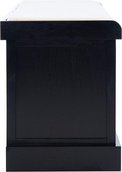 Safavieh Home Collection Landers Black 2-Drawer/Cushion Storage Bench (Fully Assembled) BCH5702B