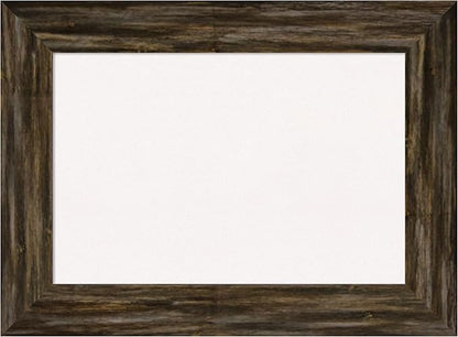 Amanti Art White Cork Board for Wall, 17x23 Vision Board with Brown Wood Frame, Small Corkboard Office Decor for Home Organization, Country Rustic Corkboard Pinboard to Display Items for Home