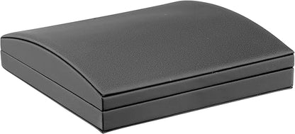 Luxury Dome-Shape Leather Necklace Box - Leather Interior Chain & Necklace Jewelry Gift Box for Men & Women - Necklace Case with Cream Ribbed Fancy Outer Box & Matching Bow Ribbon