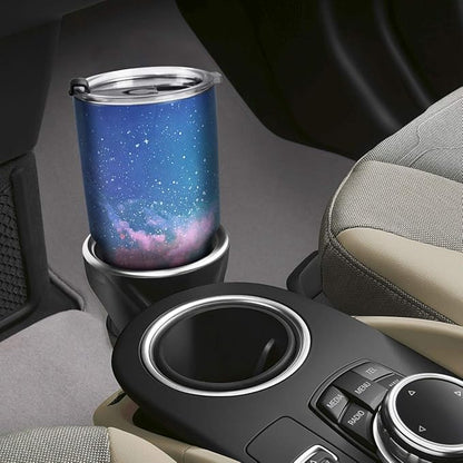 SYACOT 30oz Tumbler Double Wall Stainless Steel Vacuum Insulated Travel Mug with Splash-Proof Lid Metal Straw and Brush (Sky)