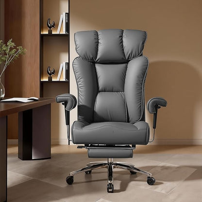Efomao Desk Office Chair, Ergonomic Office Chair with Adjustable Headrest & Lumbar Support, PU Leather Back Computer Desk Chair for Home Office or Gaming, Swivel Height Adjustable Task Chair