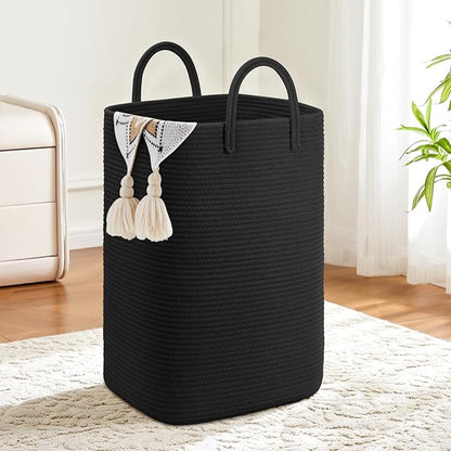 Artfeel Laundry Basket,Woven Cotton Rope Laundry Hamper,80L Versatile Storage for Dirty Clothes,Baby Toys,and Blankets in Bathroom, Nursery,and Living Room