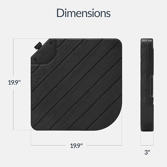 Best Choice Products 4-Piece Cantilever Offset Patio Umbrella Base Weight Set, Heavy-Duty Fillable Stand Plates for Water or Sand, Easy-Fill Spouts, Wood Grain Finish - Black