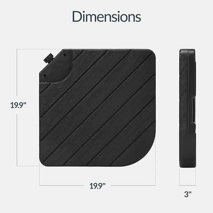 Best Choice Products 4-Piece Cantilever Offset Patio Umbrella Base Weight Set, Heavy-Duty Fillable Stand Plates for Water or Sand, Easy-Fill Spouts, Wood Grain Finish - Black