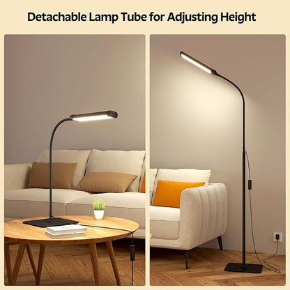 LED Floor Lamp, Reading Lamps Adjustable Stepless Colors & Brightness Standing Lamp, Nail Tech Lamp, Lash Light for Eyelash