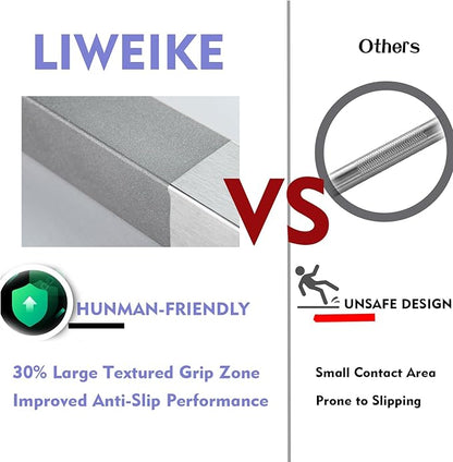 LIWEIKE Brushed Nickel Shower Foot Rest Bar Wall Mount Shower Stool for Shaving Legs Non-Slip Scrub Shower Foot Step Square Corner Shower Shaver Foot Rest