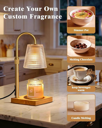 Hong-in Candle Warmer Lamp with Timer Dimmer,Christmas Birthday Gifts for Women Mom,House Warming Gifts New Home Room Decor,Vintage Wax Warmer for Scented Wax Jar Candles