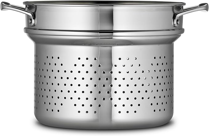 Tramontina Signature Stainless Steel Pasta Strainer Insert for Pot, Basket compatible with 8-Quart Stock Pot