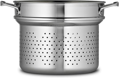Tramontina Signature Stainless Steel Pasta Strainer Insert for Pot, Basket compatible with 8-Quart Stock Pot