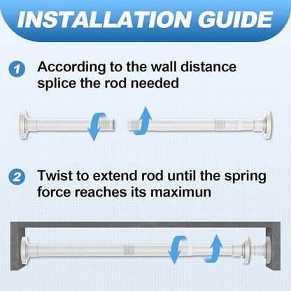 CorkLatta White Shower Curtain Rod 31 to 68 Inch,1 Inch Diameter Adjustable Spring Tension Stainless Steel Telescoping Rod,Easy Install,No Rust