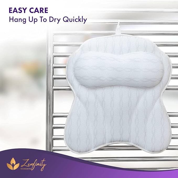 Bath Pillow - Bath Pillows for Tub Neck & Back Support, Luxury Bathtub Pillows for Head & Neck, Soaking, Bubble Bath & Spa, Bathtub Accessories for Women - Gifts for Women,Wife,Girlfriend,Best Friend