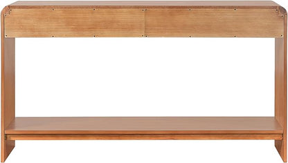 Christopher Knight Home Tida Vintage Narrow Console Table with Drawers, Solid Wood Entryway Table with Open Storage Shelf, Behind The Couch Long Sofa Table for Living Room, Brown