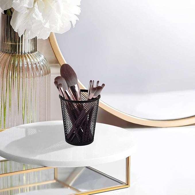 HSYMQ Desk Pencil Pen Holder, Wire Mesh Pen Cup Holder for Desk Organizer and Office Desk Accessories (6 Pack)