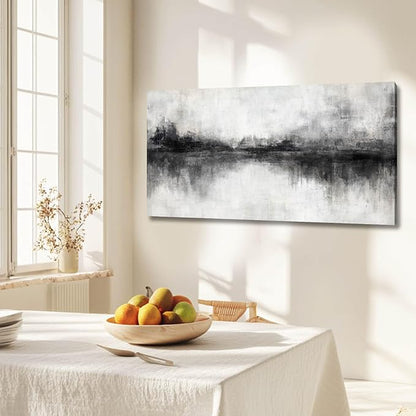 Black And White Wall Art Large Wall Decor Abstract Framed Wall Art Posters for Men Room Vintage Photo Pictures 24"x48"