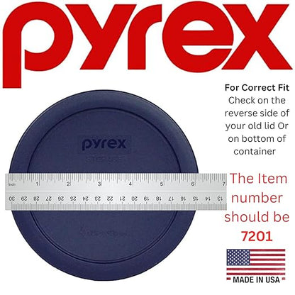 Pyrex 7201-PC 4 Cup Blue Food Storage Replacement Lid (4-Pack) - Made in USA