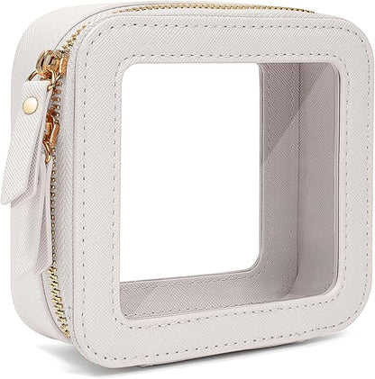 Travel Clear Makeup Bag Set, TSA Approved Cosmetic Bag Case with Zipper Portable Makeup Pouch Toiletry Bag Women Traveling Cosmetic Organizer Storage Bag Car Organizer Car Essentials for Women