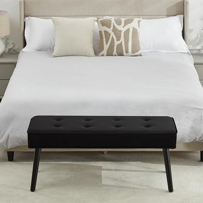 40'' Upholstered Bench, Entryway Ottoman with Wooden Legs for Living Room, End of Bed Bench