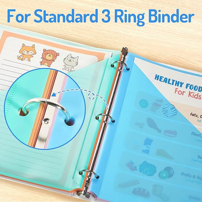Forvencer 16 Count Dividers with Two Pockets, 8 tab Binder Dividers for 3 Ring Binder Organizer, Binder Divider with Tabs for School Office and Home Organization, Multicolor, 2 Sets