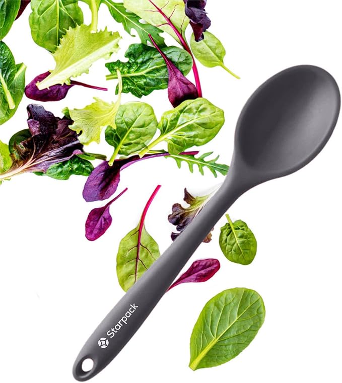 Starpack 'Mix it Up' Premium Silicone Cooking Spoons - Silicone Mixing Spoons for Baking Heat Resistant 600°F - Kitchen Spoons for Nonstick Cookware - LFGB Grade Serving Spoons - Rubber Stirring Spoon