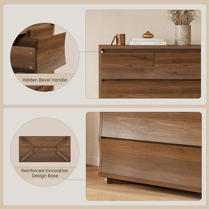 Tall Dresser for Bedroom, 52.8" Tall Dresser with 7 Drawers, Wood Dressers & Chests of Drawers, Accent Upright Drawer Organizers for Closet, Hallway