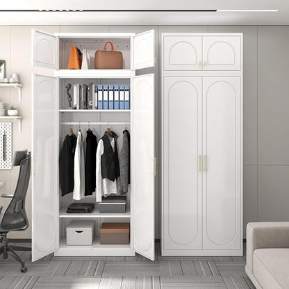 SteeLoong Wall Storage Cabinet,White Metal Bathroom Wall Mounted Cabinet,15 Inch Armoire Wardrobe Closet Storage Cabinets for Basement,Livingroom Home Office