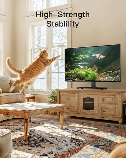PERLESMITH Universal TV Stand Legs for 32-70 inch TVs up to 99 lbs, Height Adjustable Tabletop Television Stand Mount, Universal TV Base for Livingroom & Bedroom, VESA 400x400mm PSTVS04-N2