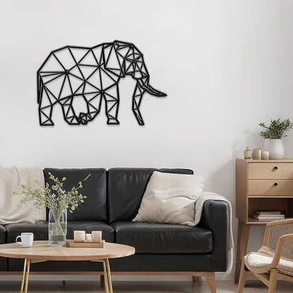 SIGNLEADER Metal Wall Art Decor Pregnant Elephant Modern Abstract Wall Sculpture Hangings Home Decoration for Living Room, Bedroom, Bathroom, Kitchen, Outdoor - 36" Black