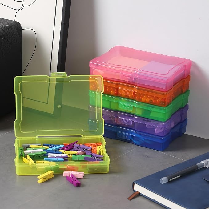 novelinks Transparent 4" x 6" Photo Storage Boxes - Photo Organizer Cases Photo Keeper Picture Storage Containers Box for Photos - 24 PACK (Multi-colored)