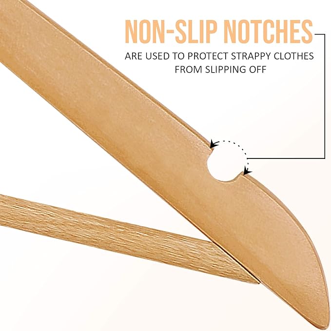 Utopia Home Premium Wooden Hangers 10 Pack - Durable & Slim Coat Hanger - Suit Hangers with 360-Degree Rotatable Hook - Wood Hangers with Shoulder Grooves (Natural Color)