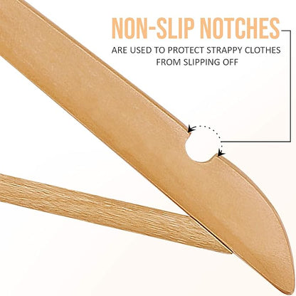 Utopia Home Premium Wooden Hangers 10 Pack - Durable & Slim Coat Hanger - Suit Hangers with 360-Degree Rotatable Hook - Wood Hangers with Shoulder Grooves (Natural Color)