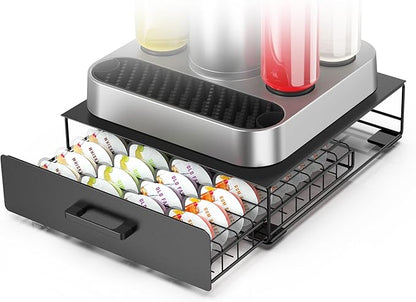 Storage Drawer for Bartesian Capsules, Stackable Cocktail Pod Holder for Bartesian Cocktail Machine Compatible with Bev by BLACK+DECKER Cocktail Machine - Black/40 Pods Capacity