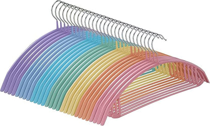 MOPALL Clothes Hangers 28 Pack, Non Slip PVC Coating Metal Sweater Hanger No Shoulder Bump, 16.5 inch Wide Heavy Duty Durable Adult Coat Hanging for Closet, Suit, Dress, Jacket, Pant, Shirt