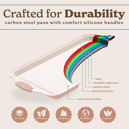 Country Kitchen Nonstick Stackable Bakeware Set - Durable, Easy Release Baking Set- 22 Pc. Includes Silicone Muffin Cups