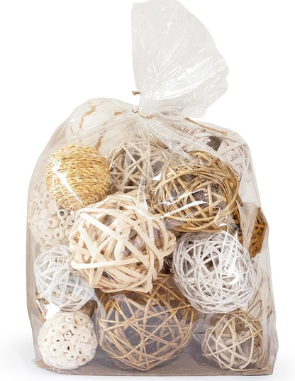 ANDALUCA Large Decorative Vase Filler Bag with Orbs, Balls (Beige)