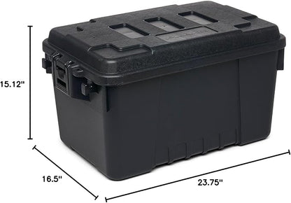 Plano 5 Pack Small Sportsman's Trunk for Outdoor Gear and Tools with Integrated Easy-Glide Wheels for Smooth Transport, Black