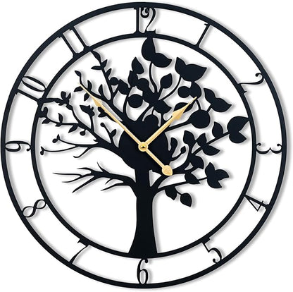 Blorple 30inch/76cm Extra Large Tree of Life Wall Clocks for Living Room Decor,Bedroom,Battery Operated,Metal,Decorative,Analog,Silent,Non Ticking Wall Clock,Room Wall Decor (Tree of Life, 30 inches)