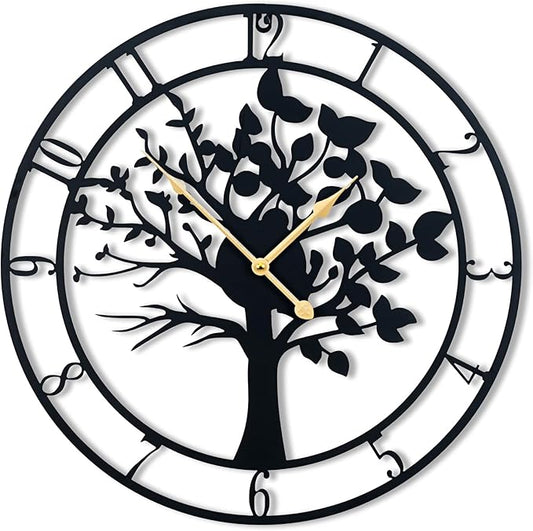Blorple 30inch/76cm Extra Large Tree of Life Wall Clocks for Living Room Decor,Bedroom,Battery Operated,Metal,Decorative,Analog,Silent,Non Ticking Wall Clock,Room Wall Decor (Tree of Life, 30 inches)